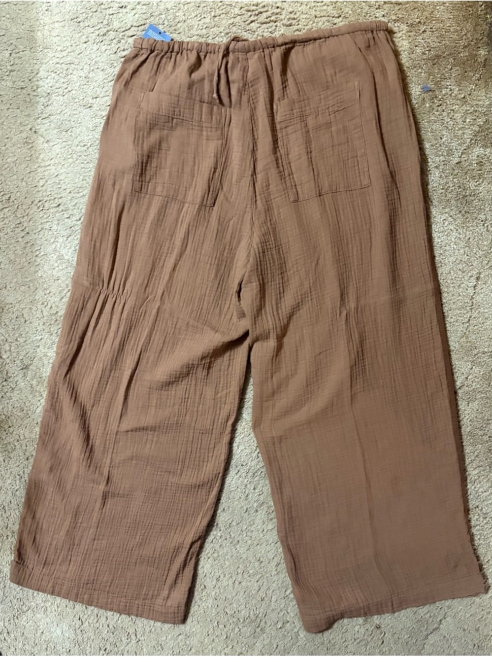 Universal Thread Pants NWT XXL Brown Gause Wide Leg Cropped Drawstring - Picture 3 of 7
